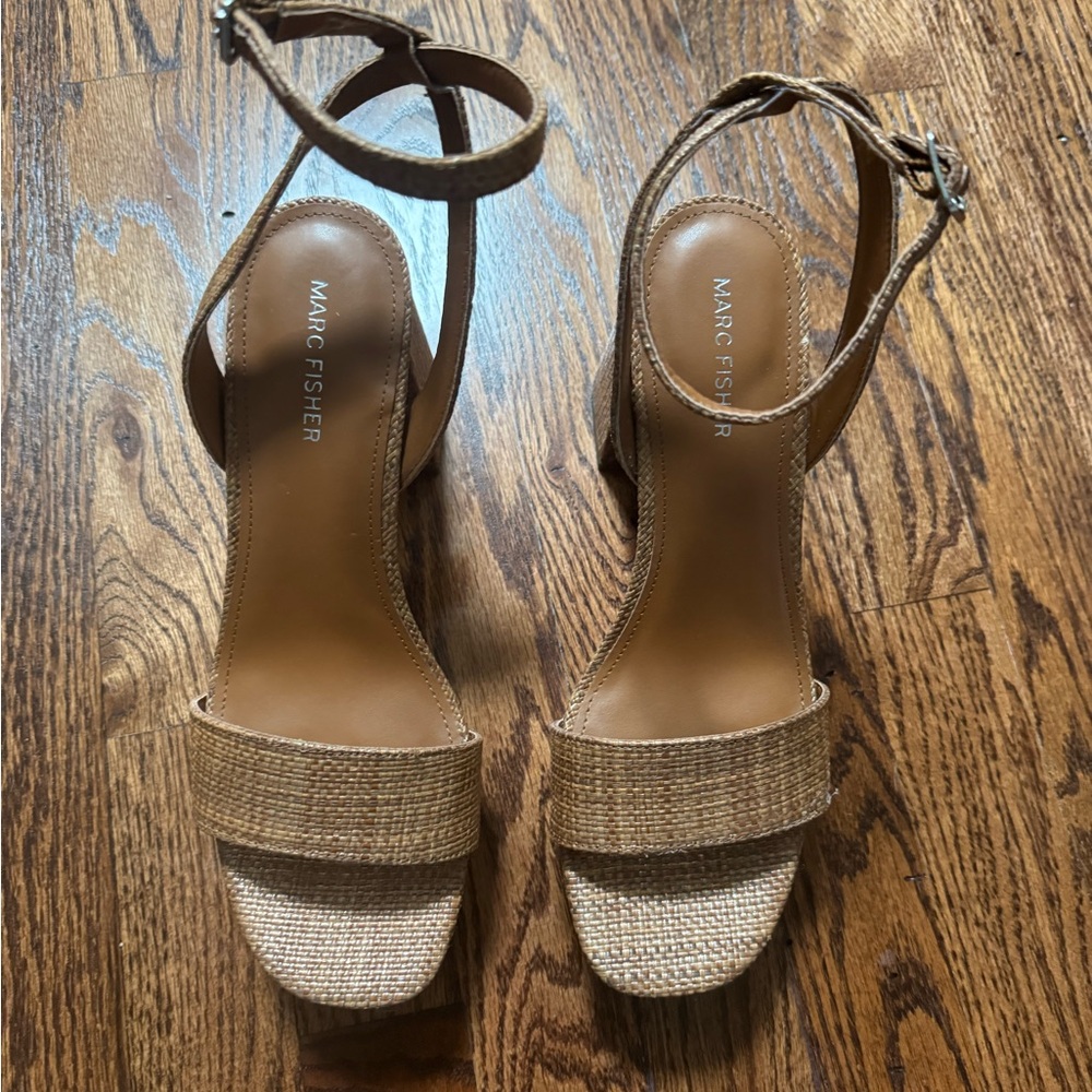 Marc Fisher Brown Woven Heels